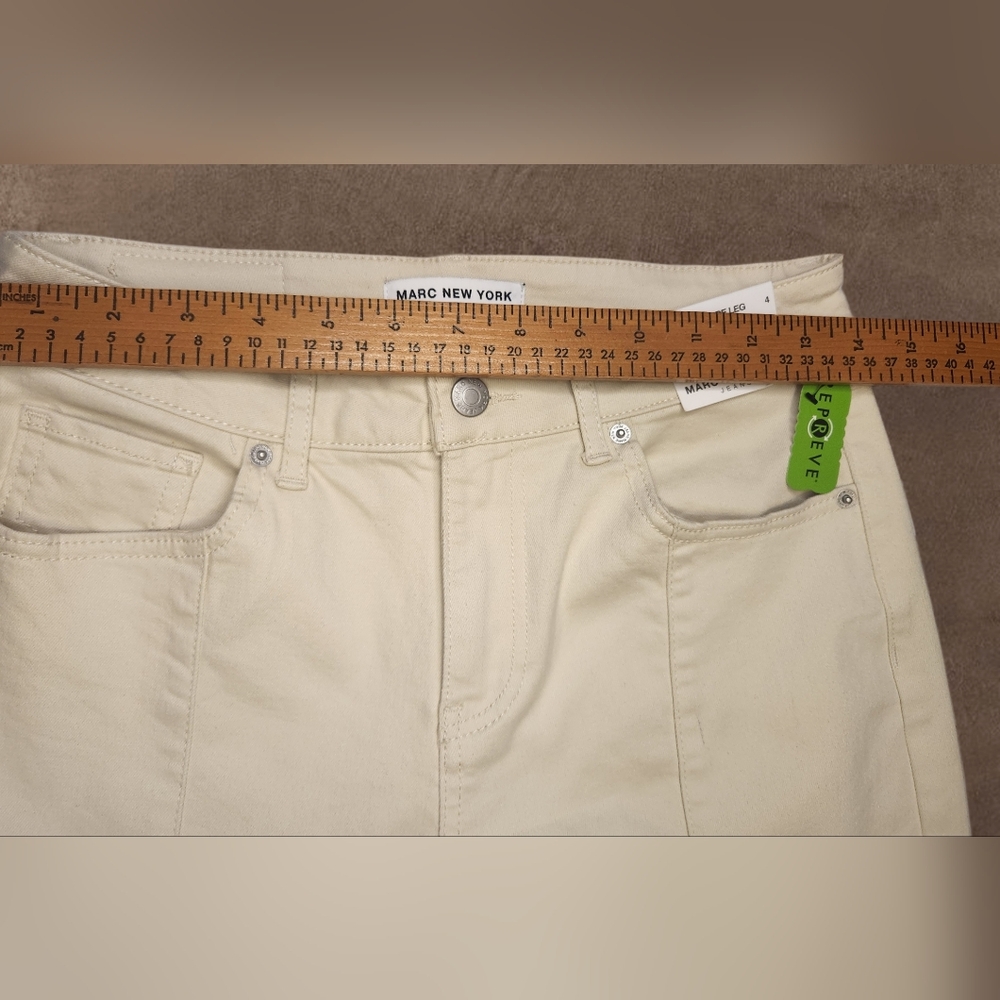 Marc New York Beige High Rise Wide Leg Jeans NWT Size 4 (A1) - Picture 6 of 11